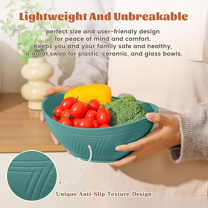 Homienly 9.6 inch Serving Bowls, Large Serving Dishes for Wedding Parties, 60 Oz for Salad, Side Dishes, Pasta, Oval Shape, Microwave & Dishwasher Safe, Set of 4, Multi Color