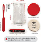 Sourdough Starter Kit – 34oz Starter Jar, 2 Cotton Rope Banneton Proofing Baskets, Magnetic Bread Lame for Scoring – Gift for Bakers & Complete Sourdough Bread Baking Set