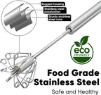 Newness Whizzy Whisk, Stainless Steel Semi Automatic Blender for Home -Versatile Tool for Egg Beater, Milk Frother, Hand Push Whisk - Kitchen Utensil for Blending, Whisking, Beating & Stirring