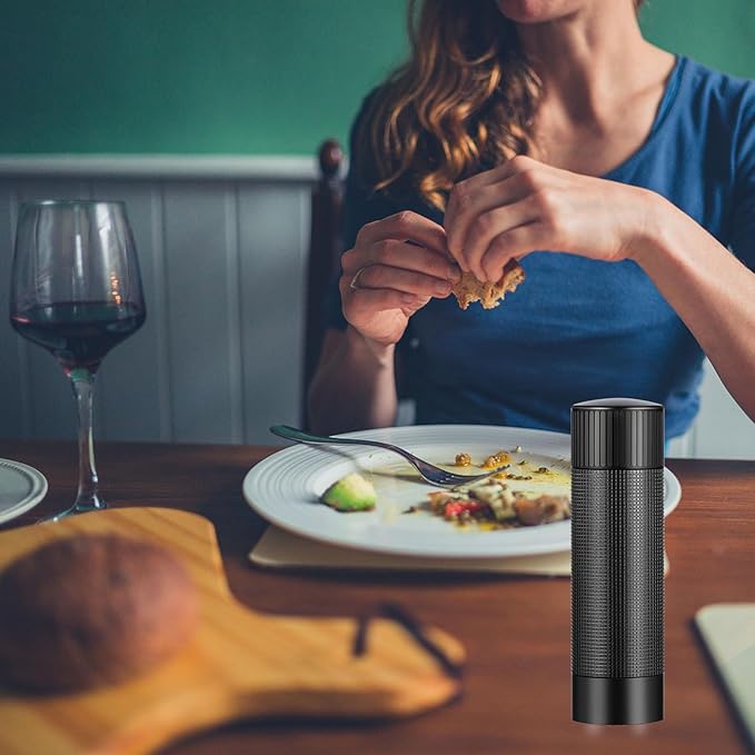 ARKNOAH Premium Pepper Grinder - Adjustable Coarseness with Aircraft-Grade Aluminum Body and Stainless Steel Blades-Refillable Manual Pepper Mill for Professional Kitchens & Commercial Use