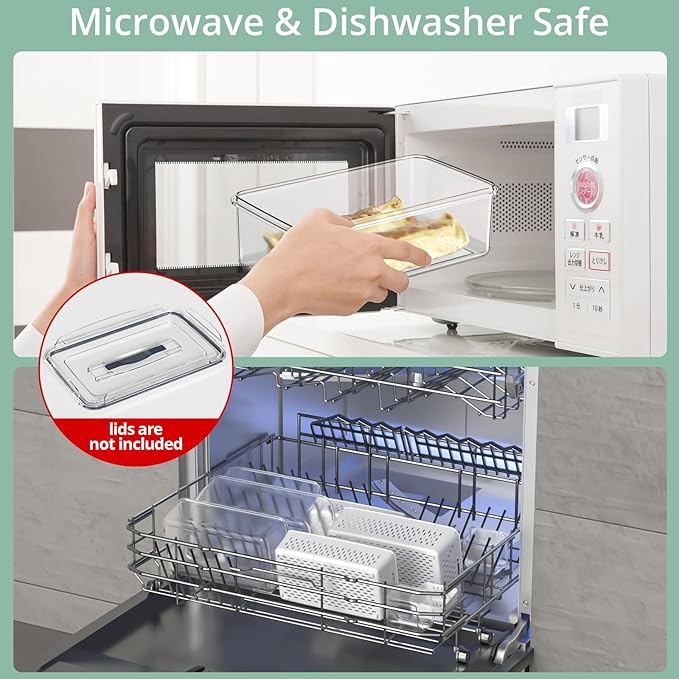 5 Pcs Fruit Storage Containers For Fridge with Removable Colander and Handle Lid, Refrigerator Organizers and Storage, Airtight Container to Keep Berry Fruit and Vegetable Fresh Longer Dishwasher Safe