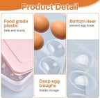 3 Pcs 72 Count Deviled Egg Containers with Lid, Portable Storage Carrier Egg Holder with Deviled Egg Injector, Stackable Deviled Egg Tray Plastic Egg Organizer for Fridge Easter Party