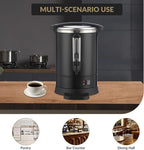 100 Cups Large Coffee Urn with Double Wall Insulation, 14L/3.8 Gallon Stainless Steel Commercial Electric Coffee Maker with Hot Drinks and Hot Water, for Weddings, Parties, Catering, and Buffets