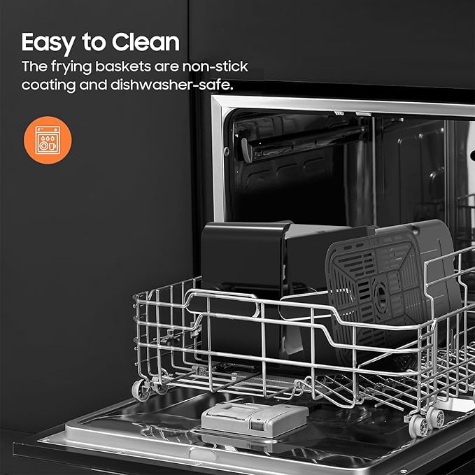 iceagle Dual Air Fryer 11 Quart - 6-in1 Airfryer with 2 Frying Baskets, Precise-control Knob | Sync & Dual Cook Functions to Ary Fry, Roast, Broil, Reheat and Dehydrate for Easy and Crispy Meals