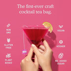 SAYSO: Skinny Hibiscus Cosmo Craft Cocktail Tea Bag | Enjoy an Instant Cosmopolitan or Mocktail in Under 1 Min, <1G Sugar, 10 Calories, Vegan, Kosher, Non-GMO, 8 Count