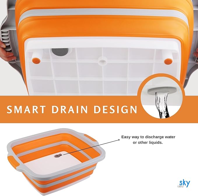 Collapsible BBQ Prep Tub(4.22 Gal/16L), Large BBQ Prep Tub with Lid & 2 Pcs Meat Shredder Claws, Foldable Marinating Food Storage, Multifunction Cutting Board, Barbeque Marinate Storage, Resting Meat