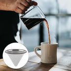 Reusable Coffee Filter, Cone Pour Over Coffee Filter Compatible with Hario V60, Chemex, Ovalware, Stainless Steel Coffee Permanent Filter, Coffee Dripper for Cuisinart Coffee Maker Filter and Brewer