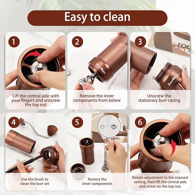 MB2 Manual Coffee Grinder with Carrying Case, External Adjustment, 35g Large Capacity Stainless Steel Burr Grinder, Magnetic Catch Cup, Good for Travel, Camping & Storage components, All-Round Grinder