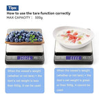 KitchenTour Digital Kitchen Scale - 500g/0.01g High Accuracy Precision Multifunction Food Meat Scale Small Scale Jewelry Lab Carat Powder Scale with Back-Lit LCD Display(Batteries Included)