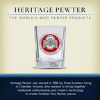 Heritage Pewter Ohio State Square Shot Glass | Hand-Sculpted 1.5 Ounce Shot Glass | Intricately Crafted Metal Pewter Alma Mater Inlay