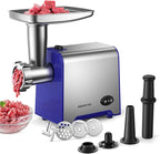 Electric Meat Grinder, Sausage Stuffer Maker 450W(3000W Max) Food Grinder with Blade & 3 Plates, Sausage Stuffer Tubes & Kubbe Kit, Stainless Steel Heavy Duty Meat Mincer Machine for Home Kitchen Use
