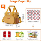 Lifewit Medium Lunch Bag Insulated Lunch Box Soft Cooler Cooling Tote for Adult Men Women, Brown 12-Can (9L)