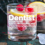 kunlisa Dentist Gifts Whiskey Glasses, Dental Hygienist Assistant Gifts, Dental 10 oz Drinking Rocks Glasses for Women Men Whisky Cocktail Scotch Bourbon Liquor