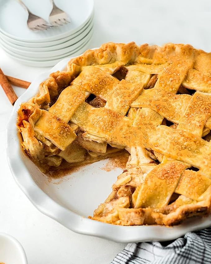 Ceramic Mini Pie Pans, 6.5 Inch Individual Small Pie Pans, 12 Oz Pie Dish Ramekins for Baking Chicken Pot Pie, Quiches, Fruit Pies, Set of 6, White