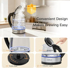 AZEUS Electric Kettle 1500W Cool Touch Tea Kettle Anti-scalding Design 1.8L Large Capacity Kettle BPA-Free, White