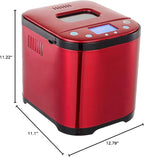 CULINARY CHEF Bread Maker Machine with Nonstick Bowl, Bread Hook, Measuring Cup & Spoon. 15-in-1, Gluten-Free Bread, Cake& Yogurt, 3 Crust Colour options and more. 3 Loaf Sizes. 2LB XL-RED