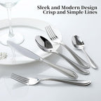 Silverware Set, 20 Piece Flatware Cutlery Set for 4,18/0 Stainless Steel Utensils,Mirror Polished Dishwasher Safe, Modern Tableware for Home, Restaurant, Wedding, Party