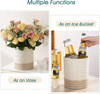 vancasso Sabine Utensil Holder, 7.2" Large Utensil Crock for Kitchen Counter, Ceramic Utensil Crock Storage, Matte Cream-Colored Farmhouse Utensil Organizer, Utensil Storage for Home Décor, Gifts