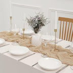 12 Pack Beige Cheesecloth Table Runner 10ft Boho Gauze Cheese Cloth Table Runner Rustic Sheer Runner 120 inch Long for Christmas Wedding Bridal Baby Shower Birthday Table Decorations