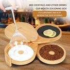 Margarita Salt Rimmer Set, 3-Tiers Salt Rimmer for Cocktails, Bamboo Margarita Salt Rimmer, Bar Salt and Sugar Rimmer for Margarita Kit, Bloody Mary, Manhattan Drinks, Bartender Tool Set