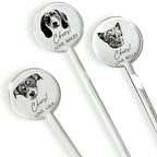 Personalized Dog Drink Stirrers, Custom Wedding Pet Illustration Acrylic Sticks for Wedding Cocktails, Unique Party Favors & Reception Decor Style 1
