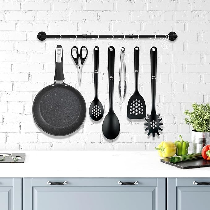 12PCS S Hooks for Hanging,3.5 Inch Heavy Duty Closet Hooks with Safety Buckle,Closet Hooks Hanging for Plants,Clothes,Kitchen Utensil,String Lights,Handbags,Belt, Hat, Cup, Tie (White)