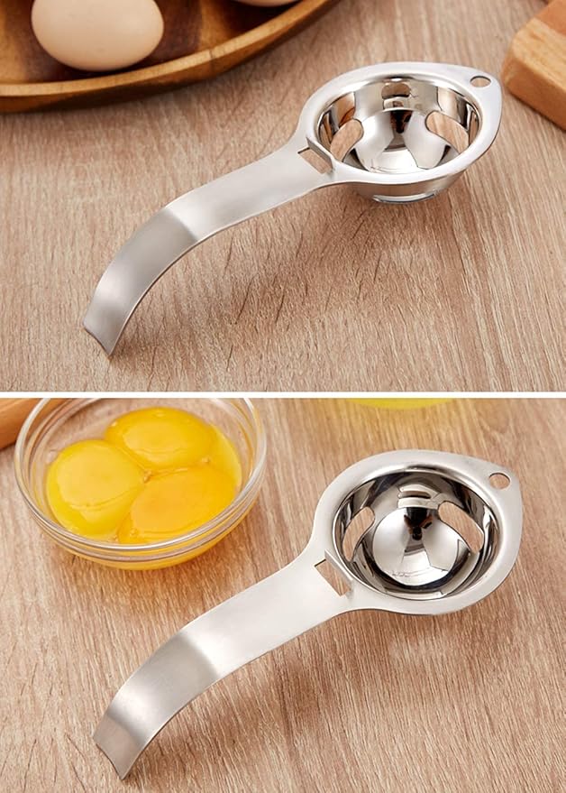 Egg Separator Egg Yolk White Separator Stainless Steel Egg White Yolk Sifting Filter Egg Divider Kitchen Tool for Baking/Cooking