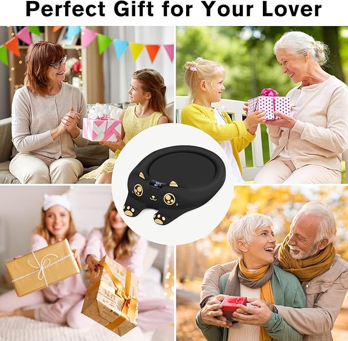 PUSEE Mug Warmer,Coffee Warmer for Desk Candle Warmer Auto Shut Off,Coffee Cup Warmer with 3 Temp Settings,Electric Beverage Warmer Plate for Coffee,Tea,Water Milk and Cocoa(Not Include Cup)