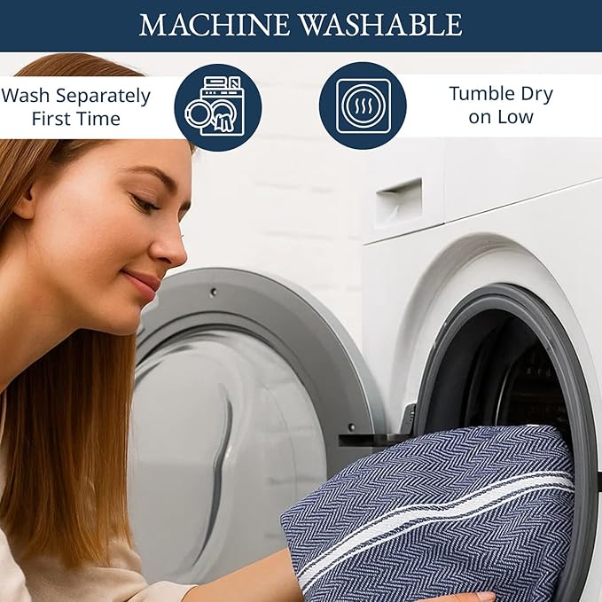 LANE LINEN Kitchen Towels Set - 100% Pure Cotton Dish Towels for Kitchen, Super Absorbent Kitchen Hand Towel, Blue Tea Towels, Soft & Durable Dish Cloths, Pack of 12 – 15”x25”, Blue Chambray