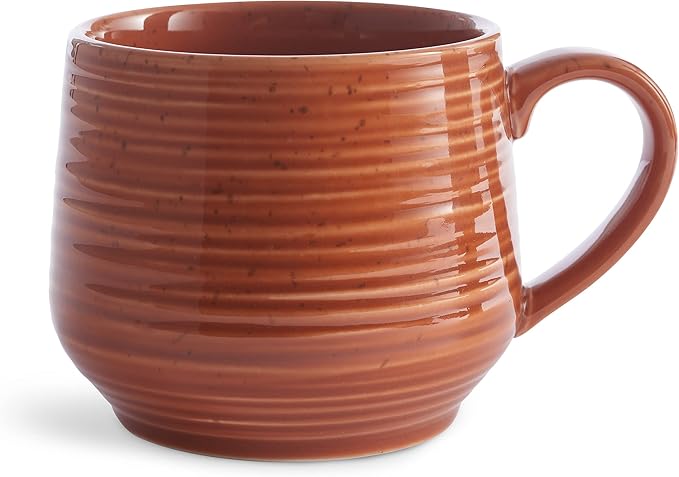 Sango 17.5 oz Stoneware Coffee Mugs Set of 4, Rustic Ceramic Mug with Speckled Reactive Glaze, Large Pottery Drinkware for Coffee or Tea, Dishwasher & Microwave Safe Mugs, Siterra Painter’s Palette