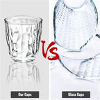 Topsky 10-ounce Plastic Water Tumblers | Set of 4 Transparent Unbreakable Drinking Glasses Clear Acrylic Reusable Juice Wine Cups for Home Picnic Party, Dishwasher Safe, Stackable (Transparent)