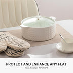 LEXMORE PVC Woven Placemats 6 PCS Wipeable Indoor/Outdoor Table Mats Washable Vinyl Place Mats for Dining Table, Set of 6-Beige