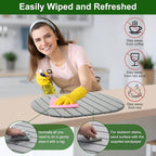 Stone Drying Mat for Kitchen Counter: 24"(L)×16"(W) Collapsible Stone Dish Drying Mat, Super Absorbent Diatomaceous Earth Pad for Dishes Bottles Cup Kitchen Bathroom Families Renters