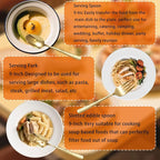 Large Hostess Serving Utensils Set, Stainless Steel Heavy Duty Hammered Serving spoons, Slotted Spoons, Serving Fork, Cake Server, Butter Knife, Dishwasher Safe (Gold)