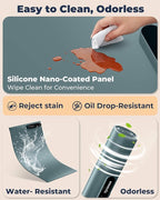 Warming Mat for Food - Space-Saving, Fits Two Baking Dishes, 7 Temp Settings, 4h Auto Shut-Off, Durable Silicone Surface, Easy to Clean, Perfect for Parties and Everyday Use (Green, Medium)