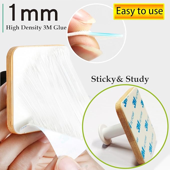 Self Adhesive Wall Hooks for Hanging Heavy Duty,Small Sticky Decorative No Nail White Hooks,4 Pieces Cute Unique Utility Hooks No Damage Hanger Hook for Wall Mounted