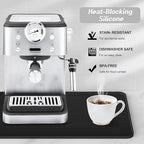 Silicone Coffee Mat,24×16" Waterproof Heat Resistant Bar Mat for Espresso Machine Station Accessories,Non Slip Dish Drying Mat for Kitchen Counter,Home Decor Essentials,Fit Under Coffee Maker