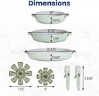 GoodCook Ceramic Cookware Set 7-Piece with Removable Handles, Induction Compatible Fry Pans, Nonstick and Oven Safe, Sage Green