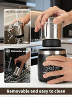 Electric Coffee Grinder with Silent Grinding Blades & Timer Knob to Adjustable Coarse to Fine, Espresso Grinder with Removable Stainless Steel Bowl for Coffee Bean, Herb, Spices, Seeds (Black)