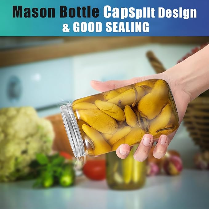 VIBRATITE 100 Pieces Regular Mouth Canning Rings, 70MM Mason Jar Split-Type Metal Canning Bands for Ball, Kerr, Mason Canning Jar Rings, Reusable Leak Proof Replacement Bands