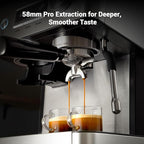 Gevi 20 Bar Espresso Machine with Grinder & Milk Frother, Professional Coffee Maker for Home, Cappuccino & Latte, Removable Water Tank, Steam Wand