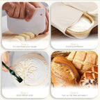 Natural Unbleached Banneton, Sourdough Bread Proofing Basket Kit, 2x 10 Inch Oval Basket with BreadMaking Baking Supplies Tools, Banneton Basket Gift Set - Primary Color