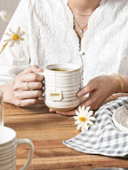 LE TAUCI Coffee Mugs 12 oz, Ceramic Coffee Cups for Latte, Hot Tea, Cappuccino, Mocha, Cocoa, Housewarming Wedding Present Mug Set - Set of 4, Arctic White