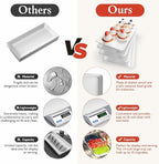 Extra Large Serving Tray Melamine Plastic for Party Supplies, 14" x 7" Platters for Serving Food, 4 pcs White Reusable Tray for Veggie, Snack, Fruit, Cookies, Desserts in Kitchen/Pantry Organization