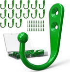 15 Pcs Coat Hooks, Hanger Hook with 30 Pieces Screws for Hanging Hat, Towel, Key, Robe, Coats, Scarf, Bag, Cap, Coffee Cup, Mugs(Green)