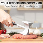 Zulay Kitchen Professional Meat Tenderizer Tool - Dual Sided Meat Mallet Pounder With Comfort Grip Handle - Heavy Duty Meat Hammer Tenderizer - Meat Tenderizer Mallet & Meat Pounder - (10”) Black