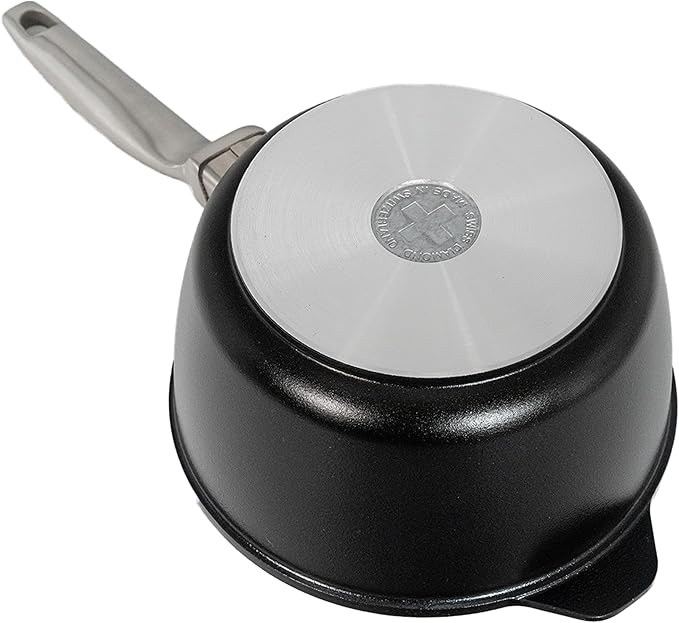 Swiss Diamond Nonstick Hybrid Ceramic and Diamond-Infused Saucepan With Glass Lid, PFAS- and PFOA-free, Dishwasher & Oven Safe Up To 500 °F (2.2 Quart)