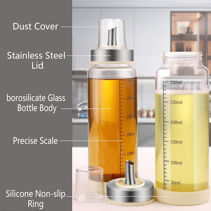 Honey Dispenser No Drip, Maple Syrup Dispenser, Olecranon design, automatic reflux，Honey Jar with Stand, Beautiful Bottle Pot, Perfect Honey Container(10 oz×pack 2)