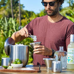 Snowfox Premium Vacuum Insulated Stainless Steel 22oz Cocktail Shaker and 4 Martini Glass Set, Home Bar Accessories, Elegant Drink Mixer, Leak Proof Lid & Built In Strainer, Gift Box