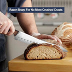Serrated Bread Knife for Homemade Bread,Forged High Carbon German Steel Serrated Knives for Slicing Bagels, Cake (9.6-Inch Blade with 5.1-Inch Handle)